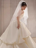 Unique Ball Gown Sweetheart Satin Long Wedding Dress HZ1024