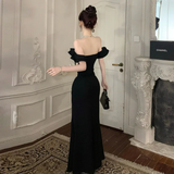 Elegant High Waist Slim Wrapped Slit Long Prom Dresses New Evening Party Dress HZ1024