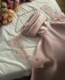 Modest A line Sweetheart Satin Pink Ruffles Long Prom Dress Evening Dresses HZ1024