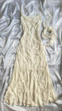 Vintage A line Straps Lace Flowers Long Ivory Prom Dress Evening Dresses HZ1024