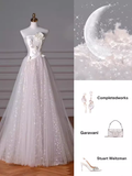 Romantic A line Strapless Tulle Long Wedding Dresses HZ1024