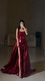 Sexy Mermaid Red Sleeveless Long Sequin Prom Dress Evening Dresses HZ1024