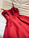Simple A Line Spaghetti Straps Red Short Homecoming Dresses 18th Birthday Outfit HZ1024