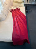 Elegant A line Spaghetti Straps Red Slim Fit Satin Prom Dress Evening Dresses HZ1024