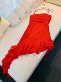 Sexy Sheath Straps Red Short Chiffon Homecoming Dresses 18th Birthday Outfit HZ1024
