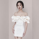 Sexy Sheath Strapless White Satin Short Homecoming Dresses 18th Birthday Outfit HZ1024