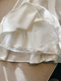Modest A Line Spaghetti Straps White Short Satin Homecoming Dresses Party Dress HZ1024