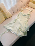 Modest A Line Straps Sage Green Satin Backless Homecoming Dresses Birthday Outfits HZ1024
