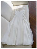 Simple A line Straps White Chiffon Ankle Length Prom Dress Formal Dresses HZ1024