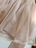 Pretty A Line Strapless Champagne Tulle Homecoming Dresses Birthday Outfits With Ruffles HZ1024