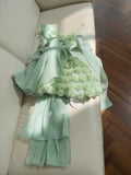 Pretty Ball Gown Straps Mint Green Lace Flowers Homecoming Dresses Birthday Outfits With Bow HZ1024