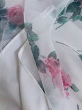 Modest A line Straps Floral Chiffon Long Length Prom Dress Formal Dresses HZ1024
