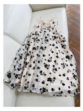 Modest A line Spaghetti Straps Black Floral Prom Dress Formal Dresses HZ1024