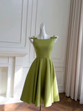 Simple A line Straps Green Short Homecoming Dresses Birthday Outfit HZ1024
