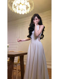 Pretty Sheath Scoop Ankle Length Prom Dresses Simple Evening Dress HZ1024