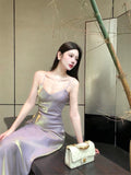 Pretty A Line Spaghetti Straps Lilac Ankle Length Prom Dresses Simple Evening Dress HZ1024