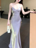 Pretty A Line Spaghetti Straps Lilac Ankle Length Prom Dresses Simple Evening Dress HZ1024