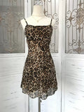 Sexy A line Spaghetti Straps Leopard Homecoming Dresses Short Birthday Outfits HZ1024