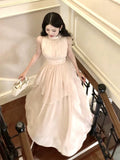 Gorgeous A Line High Neckline Chiffon Long Prom Dresses Evening Dress HZ1024