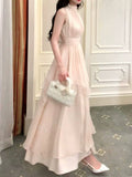 Gorgeous A Line High Neckline Chiffon Long Prom Dresses Evening Dress HZ1024