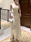 Classy Sheath Spaghetti Straps Sleeveless White Long Prom Dresses Evening Dress HZ1024
