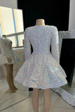 Sparkling V-neck A-line Mini Prom Dress With Beading Homecoming Dresses HZ1024