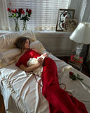 Classic Sheath Off The Shoulder Long Red Prom Dresses HZ1024