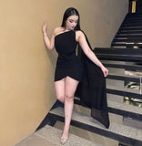 16th Birthday Black Homecoming Dress One Shoulder Tight Short Mini Party Dress HZ1024