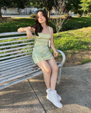 16th Birthday Outfit Sexy Green Spaghetti Straps Mini Short Homecoming Dresses HZ1024
