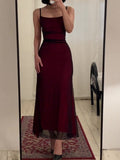 Fancy Sheath Straps Burgundy Black Long Prom Dresses HZ1024