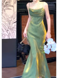 Gorgeous Mermaid Spaghetti Straps Green Prom Dresses Evening Dress HZ1024