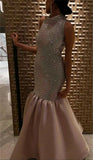 Exquisite Mermaid High Neck Vestidos De Noche Sexy Sequins Tops Long Prom Dresses HZ1024