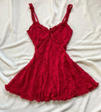 16th Birthday A Line Spaghetti Straps Red Homecoming Dresses Lace Short Mini Party Dress HZ1024