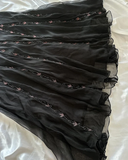 Vintage Sheath V Neckline Long Black Prom Dresses Evening Dress With Beads HZ1024