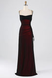 Sheath Spaghetti Straps Floor Length Evening Gown Party Prom Dress HZ1024