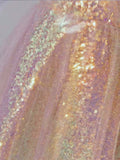 Elegant A Line Spaghetti Straps Pink Sequin Long Prom Dress Evening Dresses HZ1024