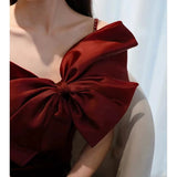 Elegant Mermaid Spaghetti Straps Burgundy Long Prom Dress Evening Dresses HZ1024