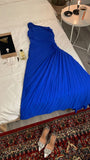 Classy Sheath One Shoulder Royal Blue Chiffon Long Party Dress Prom Dresses Evening Dress HZ1024