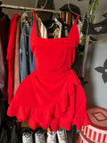 18th Birthday A Line Red Chiffon Ruffles Homecoming Dresses Short Mini Birthday Dress HZ1024