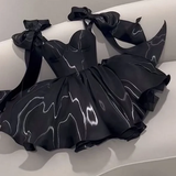 Simple A Line Straps Short Black Homecoming Dress HZ1024