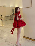Elegant Strapless Bow Embellished Puffy Party Dress Homecoming Dresses HZ1024