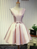 Cute A-Line Scoop Sleeveless Short Pink Cocktail Homecoming Dress HZ1024
