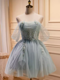 Elegant Ball Gown Off The Shoulder Tulle Party Dress Lace Homecoming Dresses HZ1024