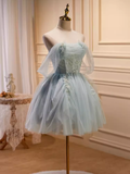 Elegant Ball Gown Off The Shoulder Tulle Party Dress Lace Homecoming Dresses HZ1024