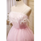 Elegant Ball Gown Spaghetti Straps Party Dress Pink Homecoming Dresses HZ1024