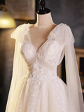 Elegant Ball Gown V Neckline Tulle Party Dress Lace White Homecoming Dresses HZ1024