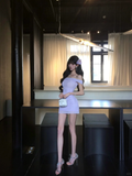 Charming 20th Lilac Mermaid Off The Shoulder Satin Short Homecoming Dress Birthday Outfits HZ1024