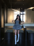 Gray 17th Ball Gown Strapless Satin Short Homecoming Dress Birthday Outfits HZ1024