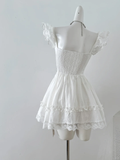 Sweet 16th White A Line Sweetheart Satin Short Homecoming Dress Birthday Outfits HZ1024