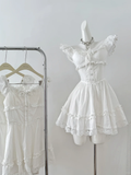 Sweet 16th White A Line Sweetheart Satin Short Homecoming Dress Birthday Outfits HZ1024